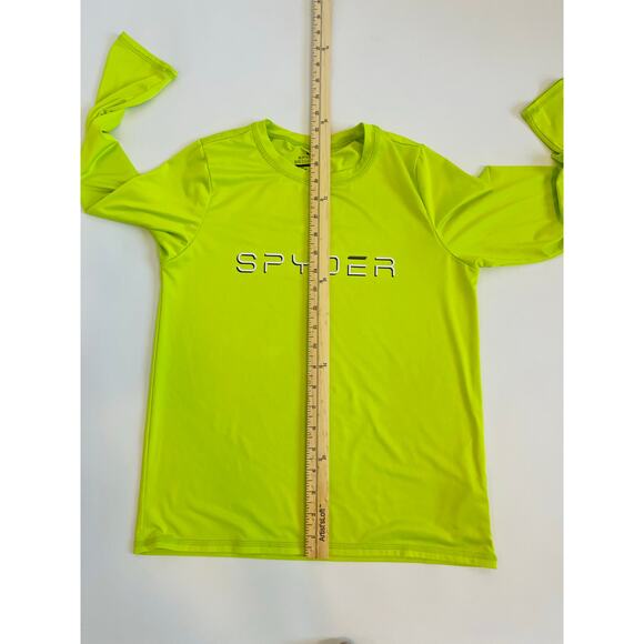 SPYDER UNISEX  SURF SWIM LONG SLEEVE CREW NECK ATHLETIC SHIRT LIME GREEN SIZE L - Picture 6 of 9